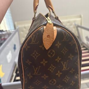 Louis Vuitton Monogram Canvas Bag with Gold Accents